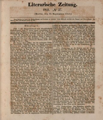 Literarische Zeitung Mittwoch 15. September 1841