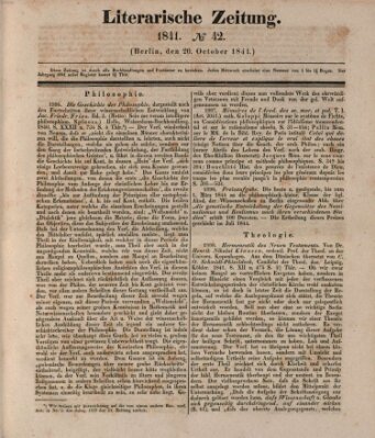 Literarische Zeitung Mittwoch 20. Oktober 1841