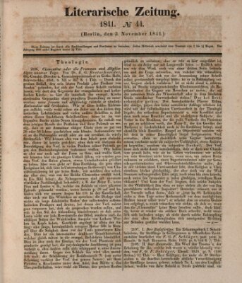 Literarische Zeitung Mittwoch 3. November 1841