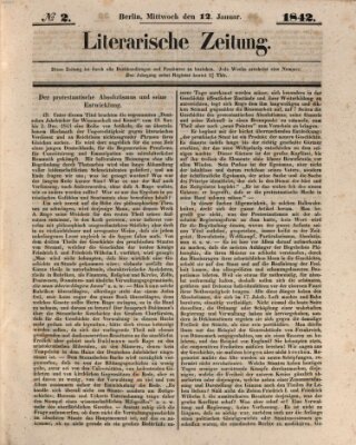 Literarische Zeitung Mittwoch 12. Januar 1842