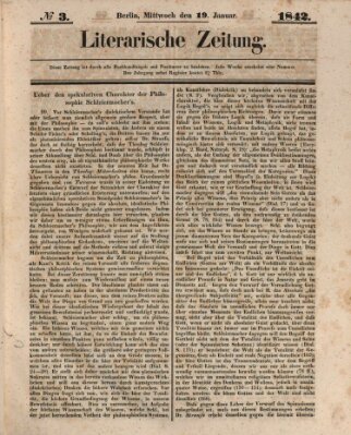 Literarische Zeitung Mittwoch 19. Januar 1842