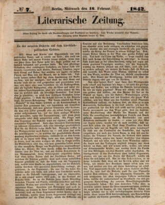 Literarische Zeitung Mittwoch 16. Februar 1842