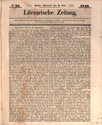 Literarische Zeitung Mittwoch 8. Juni 1842