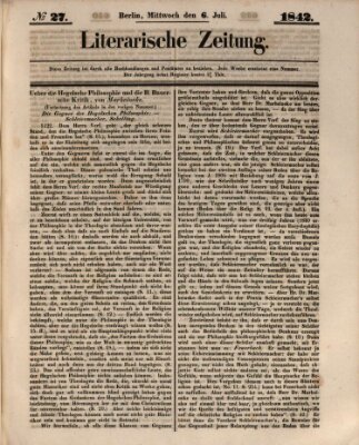 Literarische Zeitung Mittwoch 6. Juli 1842