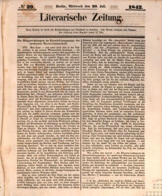 Literarische Zeitung Mittwoch 20. Juli 1842