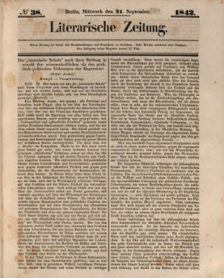 Literarische Zeitung Mittwoch 21. September 1842