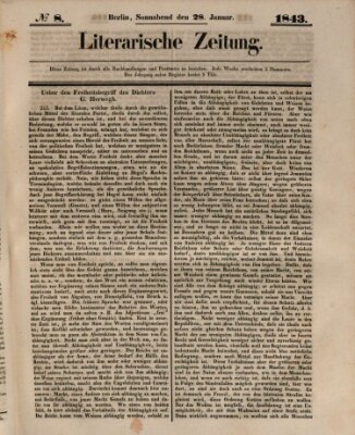 Literarische Zeitung Samstag 28. Januar 1843