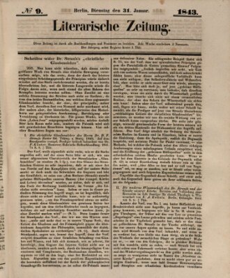 Literarische Zeitung Dienstag 31. Januar 1843