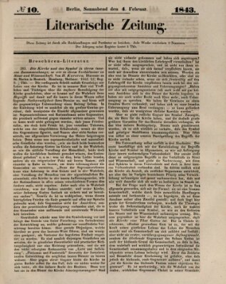 Literarische Zeitung Samstag 4. Februar 1843