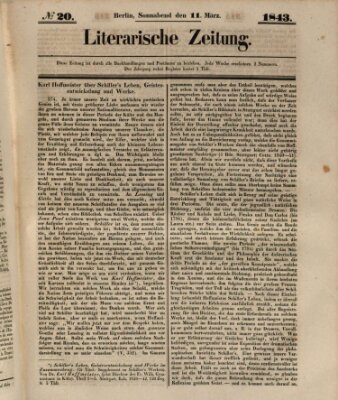 Literarische Zeitung Samstag 11. März 1843