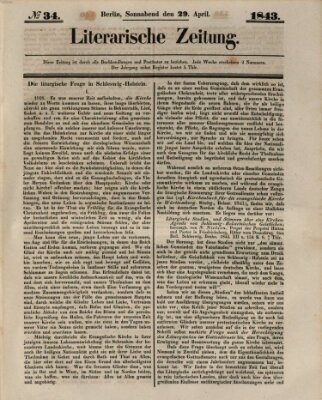 Literarische Zeitung Samstag 29. April 1843