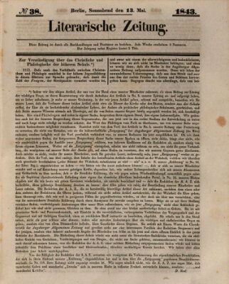 Literarische Zeitung Samstag 13. Mai 1843