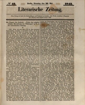 Literarische Zeitung Dienstag 30. Mai 1843