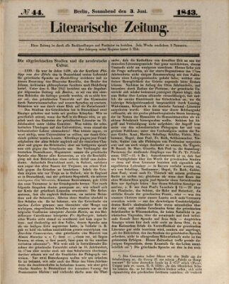 Literarische Zeitung Samstag 3. Juni 1843