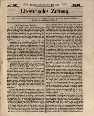 Literarische Zeitung Dienstag 18. Juli 1843