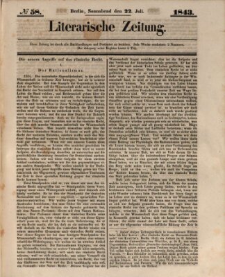 Literarische Zeitung Samstag 22. Juli 1843