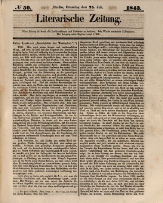 Literarische Zeitung Dienstag 25. Juli 1843