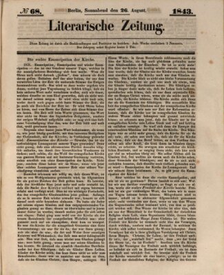 Literarische Zeitung Samstag 26. August 1843