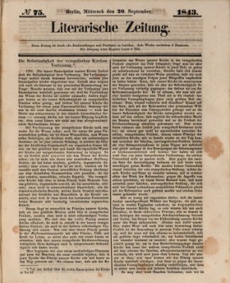 Literarische Zeitung Mittwoch 20. September 1843