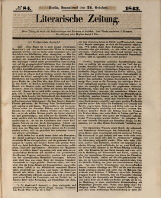 Literarische Zeitung Samstag 21. Oktober 1843