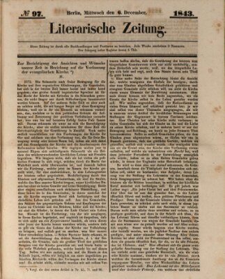 Literarische Zeitung Mittwoch 6. Dezember 1843