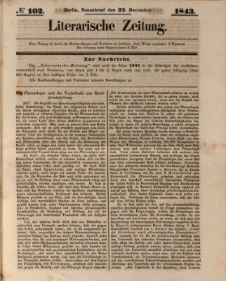 Literarische Zeitung Samstag 23. Dezember 1843