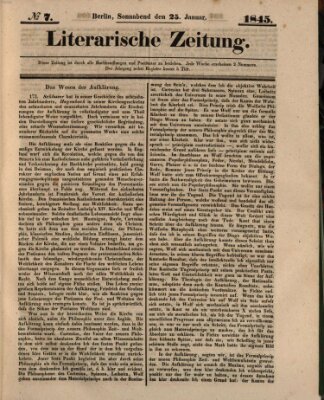 Literarische Zeitung Samstag 25. Januar 1845