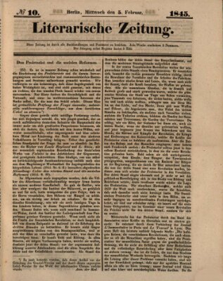 Literarische Zeitung Mittwoch 5. Februar 1845