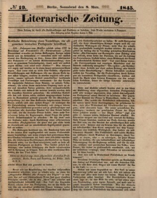 Literarische Zeitung Samstag 8. März 1845