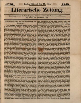 Literarische Zeitung Mittwoch 12. März 1845