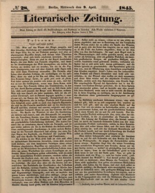 Literarische Zeitung Mittwoch 9. April 1845