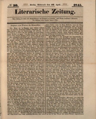 Literarische Zeitung Mittwoch 16. April 1845