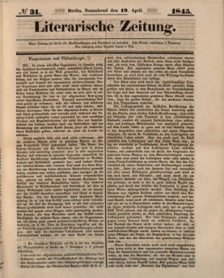 Literarische Zeitung Samstag 19. April 1845