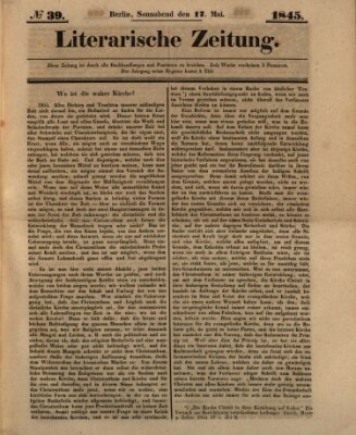 Literarische Zeitung Samstag 17. Mai 1845