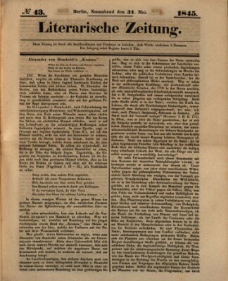 Literarische Zeitung Samstag 31. Mai 1845