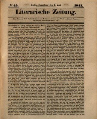 Literarische Zeitung Samstag 7. Juni 1845