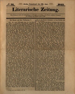 Literarische Zeitung Samstag 28. Juni 1845