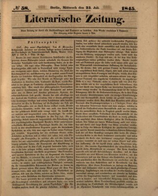 Literarische Zeitung Mittwoch 23. Juli 1845