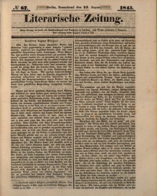 Literarische Zeitung Samstag 23. August 1845