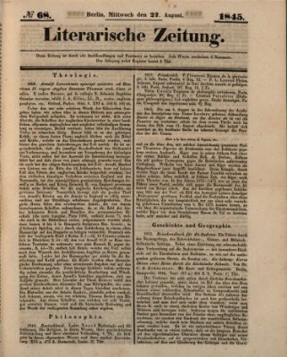 Literarische Zeitung Mittwoch 27. August 1845