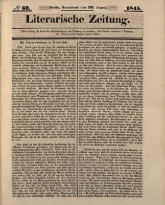 Literarische Zeitung Samstag 30. August 1845