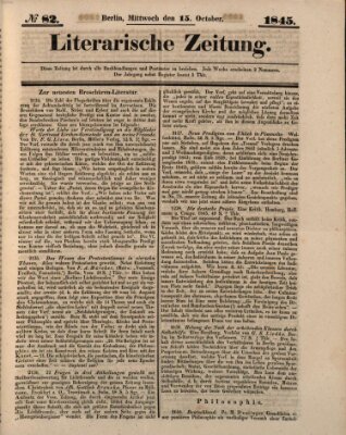 Literarische Zeitung Mittwoch 15. Oktober 1845