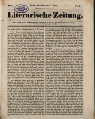 Literarische Zeitung Samstag 3. Januar 1846