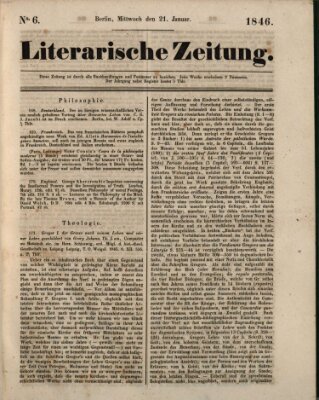 Literarische Zeitung Mittwoch 21. Januar 1846