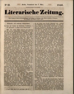 Literarische Zeitung Samstag 7. März 1846