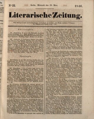 Literarische Zeitung Mittwoch 18. März 1846