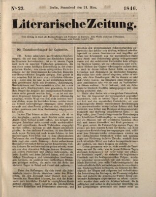 Literarische Zeitung Samstag 21. März 1846