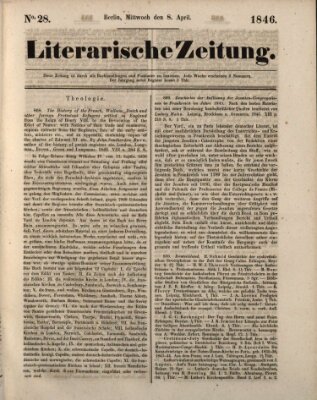 Literarische Zeitung Mittwoch 8. April 1846