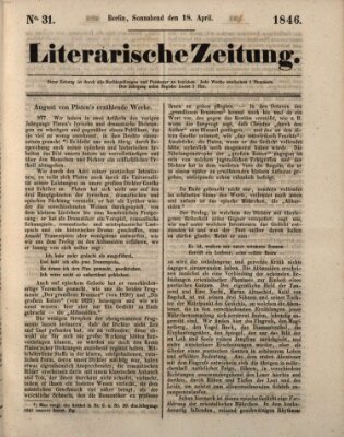 Literarische Zeitung Samstag 18. April 1846