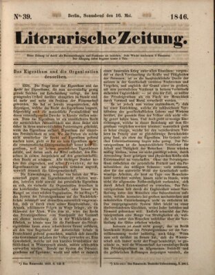 Literarische Zeitung Samstag 16. Mai 1846